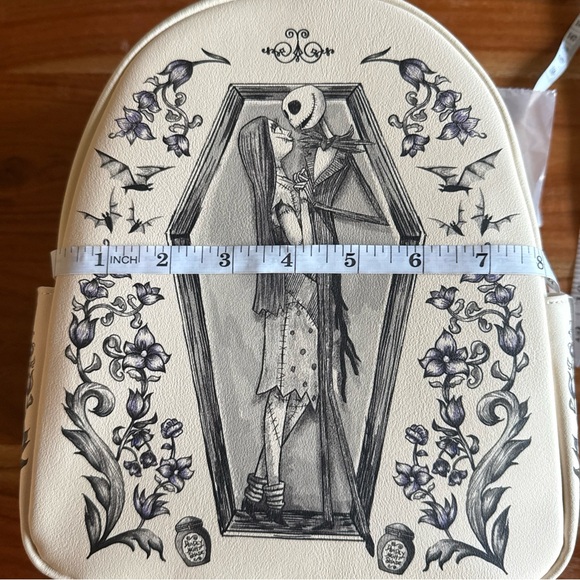 Loungefly Disney Cream and Black Nightmare Before Christmas Backpack and Wallet - Picture 7 of 16